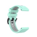 Miniatyrbilde 2 av 4: 26 mm tofarget silikonjack-klokkerem for Garmin Fenix ​​7x Green Gray