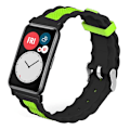 Miniatyrbilde 1 av 3: Dual Color Wave Design Silikon Rem for Huawei Watch Fit / Watch Fit Special Edition Black Green