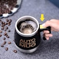 Miniatyrbillede 3 af 5: Usb Genopladelig Automatisk Blender Smart Termokande Selvomrørende Magnetisk Kop Rustfrit Stål Kaffe Mælke Blender Cup black