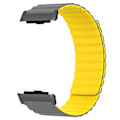 Miniatyrbillede 2 af 3: Til Huawei Watch D Magnetisk Justerbar Silikone+Metal Urrem Erstatning Grey Yellow