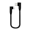 Pikkukuva 1 / 5: 90 asteen musta/sininen/punainen 0,25 m:n kaksoiskyynärpää Type C -datakaapeli Usb C Black
