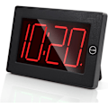 Miniatyrbillede 1 af 5: LED Digital Væg Ur Batteridrevet - Stort Display Digitalt Ur, Justerbar Lysstyrke, Væg- eller Bordmontering Sort-rød