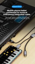 Miniatyrbilde 4 av 4: Adaptere 2-i-1 Type-C, Lightning til USB-B MIDI Instrument/Skriverkabel (Hvit)