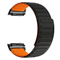 Miniatyrbilde 1 av 3: For Huawei Watch D Magnetisk Justerbar Silikon+Metall Klokke Rem Erstatning Black Orange