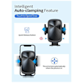 Miniatyrbillede 4 af 5: Trådløs biloplader 15W Qi hurtigoplader og luftventil telefonholder Auto Clamp Trådløs bilopladerholder (sort)