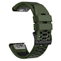 Miniatyrbillede 2 af 5: For Garmin Fenix 7X/ 7X Pro/ 6X Quickfit 26mm Rem til Ur, Tre Rækker Huller Dual Farve Silikone Rem Army Green Black
