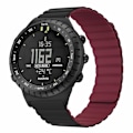 Miniatyrbilde 4 av 4: 22mm Hudvennlig Silikonrem Magnetisk Urrem For Suunto Core Black Wine Red