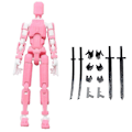 Miniatyrbilde 1 av 5: T13 Action Figure Titan 13 Action Figure Robot Action Figure3D Printed Action Pink White