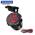 Pikkukuva 3 / 5: Dc12-24v Auton Nopea Latauspistorasia 18w Pd & Kaksois Qc3.0 Virtalähde Usb-Pistorasia Red Lighting