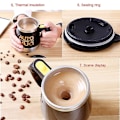 Miniatyrbillede 4 af 5: Usb Genopladelig Automatisk Blender Smart Termokande Selvomrørende Magnetisk Kop Rustfrit Stål Kaffe Mælke Blender Cup black