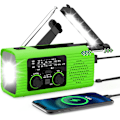 Pikkukuva 1 / 5: AM/FM/NOAA Aurinkovoimalla Toimiva Käsikammen Sääradio 2000mAh Valolla ja SOS-hälytyksellä (vihreä)