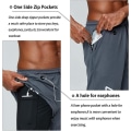 Pikkukuva 2 / 5: 2 in 1 -juoksushortsit Phone Pocket Gym Workout -harjoittelun kanssa nopeasti kuivuvat miesten shortsit 5 tuumaa Grey Medium
