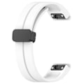 Miniatyrbilde 2 av 5: Silikonklokkearmbånd 26mm Folding Black Buckle Watchband For Garmin Fenix 7x/7x Solar/tactix 7 Pro White