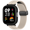 Miniatyrbild 1 av 3: Svart magnetiskt spänne silikon handledsrem för Xiaomi Redmi Watch 3 klockarmband med klockfodral Retro White