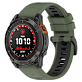 Miniatyrbilde 2 av 4: For Garmin Fenix 7 / Fenix 7 Pro Silikonurrem 22mm Erstatningsremmer Olive Green Black