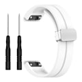 Miniatyrbillede 1 af 5: Silikone 26mm folde spænde urrem til Garmin Fenix 7x/7x Solar/tactix 7 Pro White
