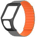 Pikkukuva 2 / 2: Silikoninen magneettinen ranneke TomTom Runner 2 / 3 / Spark / Adventurer -kellolle, kotelolla Grey Orange
