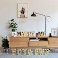 Miniatyrbillede 3 af 5: 3D LED Natlampe 26 Bogstaver Lys Marquee Skilt Til Bryllup Fødselsdag Bogstav X