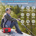 Pikkukuva 4 / 5: AM/FM/NOAA Aurinkovoimalla Toimiva Käsikammen Sääradio 2000mAh Valolla ja SOS-Hälytyksellä (punainen)