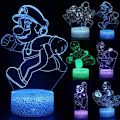 Miniatyrbillede 2 af 5: Super Mario Bros 3D LED Natlampe 7 Farver Skiftende Touch Control Skrivebordslampe△↑ A