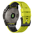Miniatyrbilde 1 av 5: Dot Texture Silikonarmbånd for Garmin Tactix 7 Pro / Fenix 7x / 6x Pro / 5x Plus, 26mm Dual-color klokkestropp Lime Black