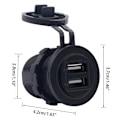 Miniatyrbillede 5 af 5: 4.8a Motorcykel Strømadapter Dobbelt Usb Oplader Vandtæt Til Bil Marine Båd