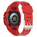 Miniatyrbilde 1 av 5: Silikonklokkebånd erstatningsreim for Samsung Galaxy Watch4 44mm, med integrert klokkeetui Red
