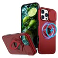 Fodral för iPhone 16 Pro Roterande Ring Skjutbart Fönster Skyddsfodral Red