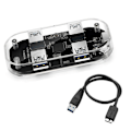 Miniatyrbild 1 av 4: Usb Hub Multiport Adapter, 4 Portar Helt Transparent Usb 3.0 Hub