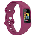 Miniatyrbillede 1 af 5: Integrer silikoneurrem til Fitbit Charge 6/5/4/3, urrem med etui Wine Red