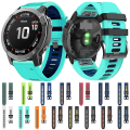 Miniatyrbillede 4 af 4: 26 mm silikone urrem til Garmin Fenix ​​7x Solar Black Orange