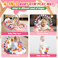 Miniatyrbild 3 av 5: Baby Maglekmatta, med 5 Leksaker och Spelpiano Gymmatta med Musik för Sensorisk och Motorisk Utveckling, Rosa