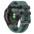 Miniatyrbillede 1 af 4: 26 mm silikone urrem til Garmin Fenix ​​7x Solar Amy Green Black