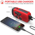 Miniatyrbilde 5 av 5: Emergency Solar Radio Håndsveiv Værradio Med Led Lommelykt Telefon Power Bank Lader Red