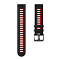 Miniatyrbilde 4 av 5: 20mm tofarget silikonrem for Samsung Galaxy Watch6 Classic 47mm 43mm / Garminactive 5 Black Red