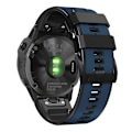 Miniatyrbillede 1 af 5: Til Garmin Descent G1/Fenix 7/Fenix 6 Pro/Fenix 5 Plus Dual Color Silikone Rem Dark Blue Black