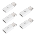 Miniatyrbillede 1 af 5: 5 stk Lille Micro Usb til Usb-c Adapter Mobiltelefon Adapter Type-c Interface Data Line Converter til Samsung Xiaomi Huawei White
