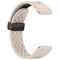 Miniatyrbild 1 av 5: 26 mm andningsbart klockarmband för Garmin Tactix 7 Pro/fenix 7x/fenix 7x, solsilikon klockarmband med fällbart spänne Starlight
