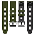 Miniatyrbilde 3 av 5: Dot Texture Silikonbånd for Garmin Tactix 7 Pro / Fenix 7x / 6x Pro / 5x Plus, 26mm Dual-color klokkestropp Army Green Black