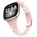 Miniatyrbild 1 av 5: För Fitbit Versa 3 / Sense Universal Rhombus Resin Watch Band YGG Pink Flower