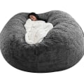 Miniatyrbilde 2 av 2: Lazy Sofa Bean Bag Kunstig Pels Bean Bag Bean Sofa dark grey 150cm*75cm