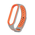 Miniatyrbillede 1 af 4: To-farvet Silikonrem Til Xiaomi Mi Band 3/4 Gray Orange