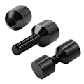 Miniatyrbillede 5 af 5: 2-hullers flangejusteringsstift anodiseret sort oxidfinish 6061 aluminium