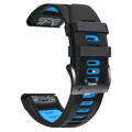 Miniatyrbillede 3 af 4: 26 mm silikone urrem til Garmin Descent Mk2 Black Sky Blue