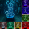 Miniatyrbild 1 av 3: Wekity Musse Pigg Minnie Möss Mus Leksaker 3d Led Akryl Nattljus Med Fjärrkontroll & Smart Touch 16 färger Ändrar Dimbar USB driven