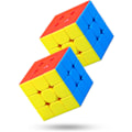 Miniatyrbillede 1 af 5: Speed Cube 3X3X3 Stickerless, Hurtig og Glat Drejning Levende Farve 3D Puslespil Hjerne Legetøj 2Pak-Stickerless 3X3