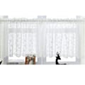 Miniatyrbillede 1 af 5: Gardiner Semi-transparent Bistro Gardin Semi-transparent Broderi Hvide Blomster Kort Gardin Til Køkken Stue Soveværelse Dør Gardin Blomst