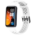 Miniatyrbillede 2 af 5: Åndbar silikone smart watch rem til Huawei Band 8 - behagelig at have på White