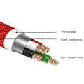 Miniatyrbilde 3 av 5: 90 grader svart/blå/rød 0,25 m dobbel albue Type C data USB C-kabel Black