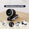 Miniatyrbillede 3 af 5: Sammenfoldelig håndholdt USB-genopladelig ventilator, 5 justerbare hastigheder, 3000mAh (sort)